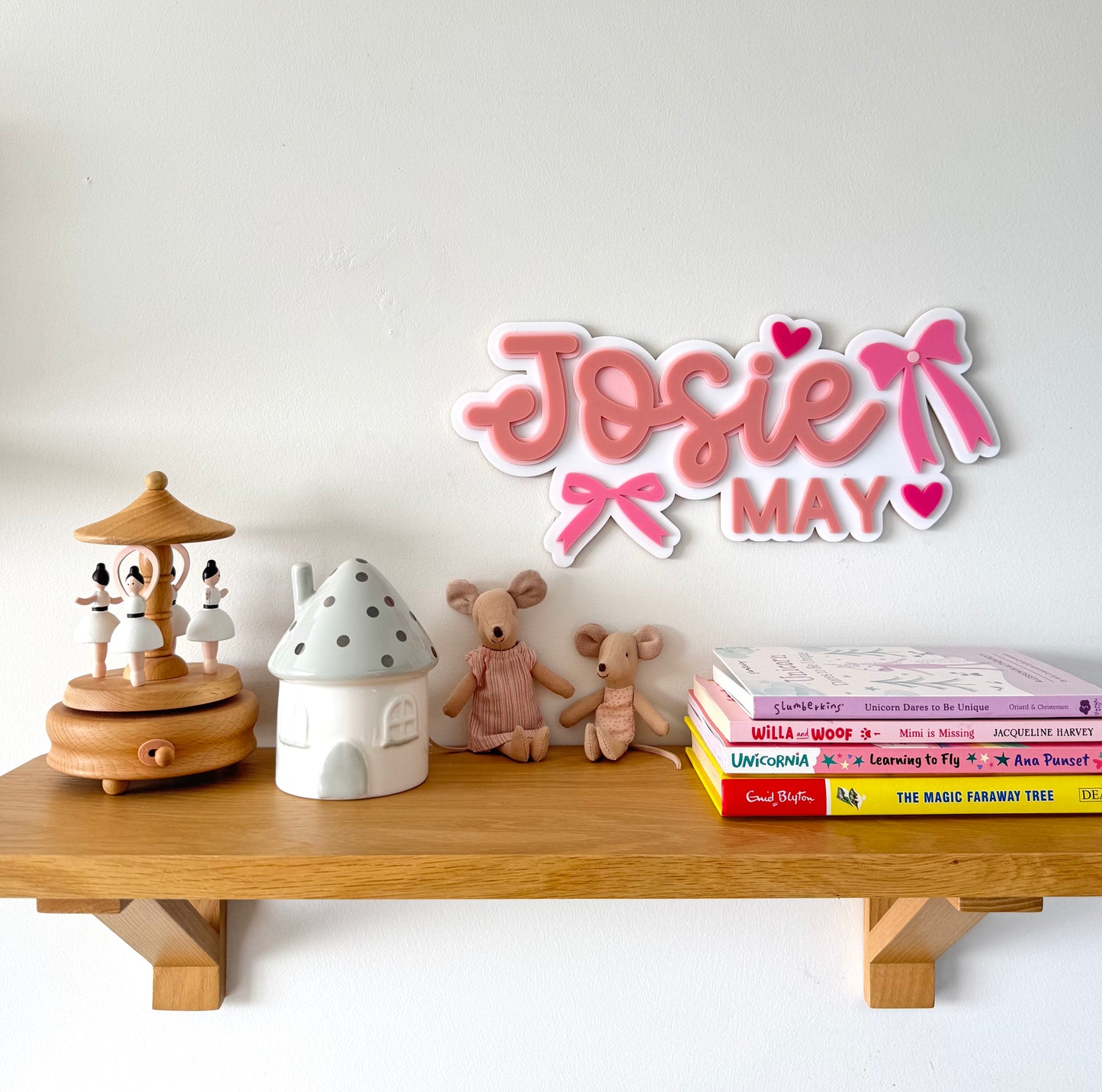 Custom Name Sign Detailed | Triple layered acrylic name plaque - Bows