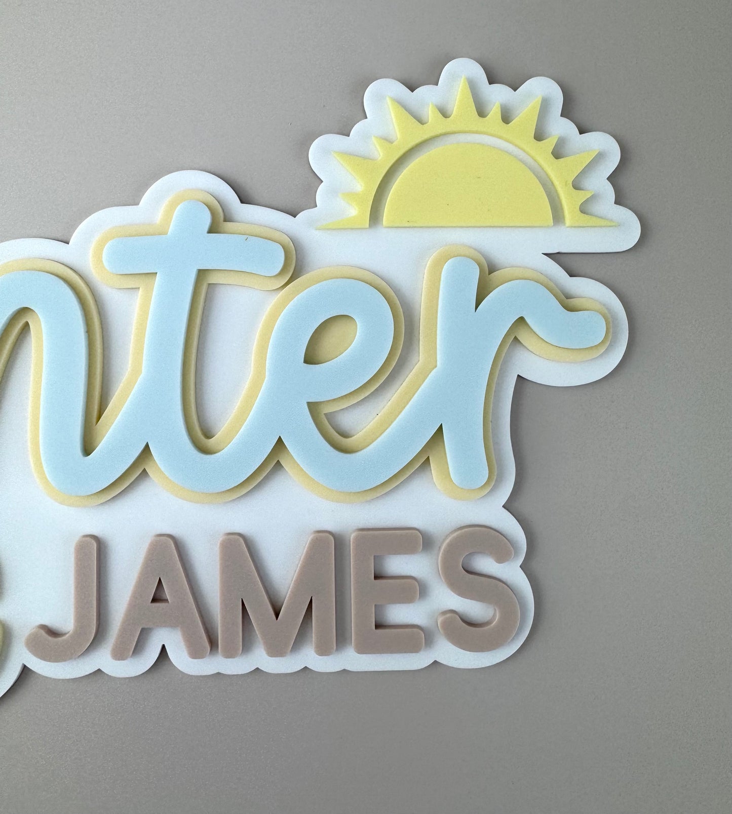 Custom Name Sign Detailed | Triple layered acrylic name plaque - Waves