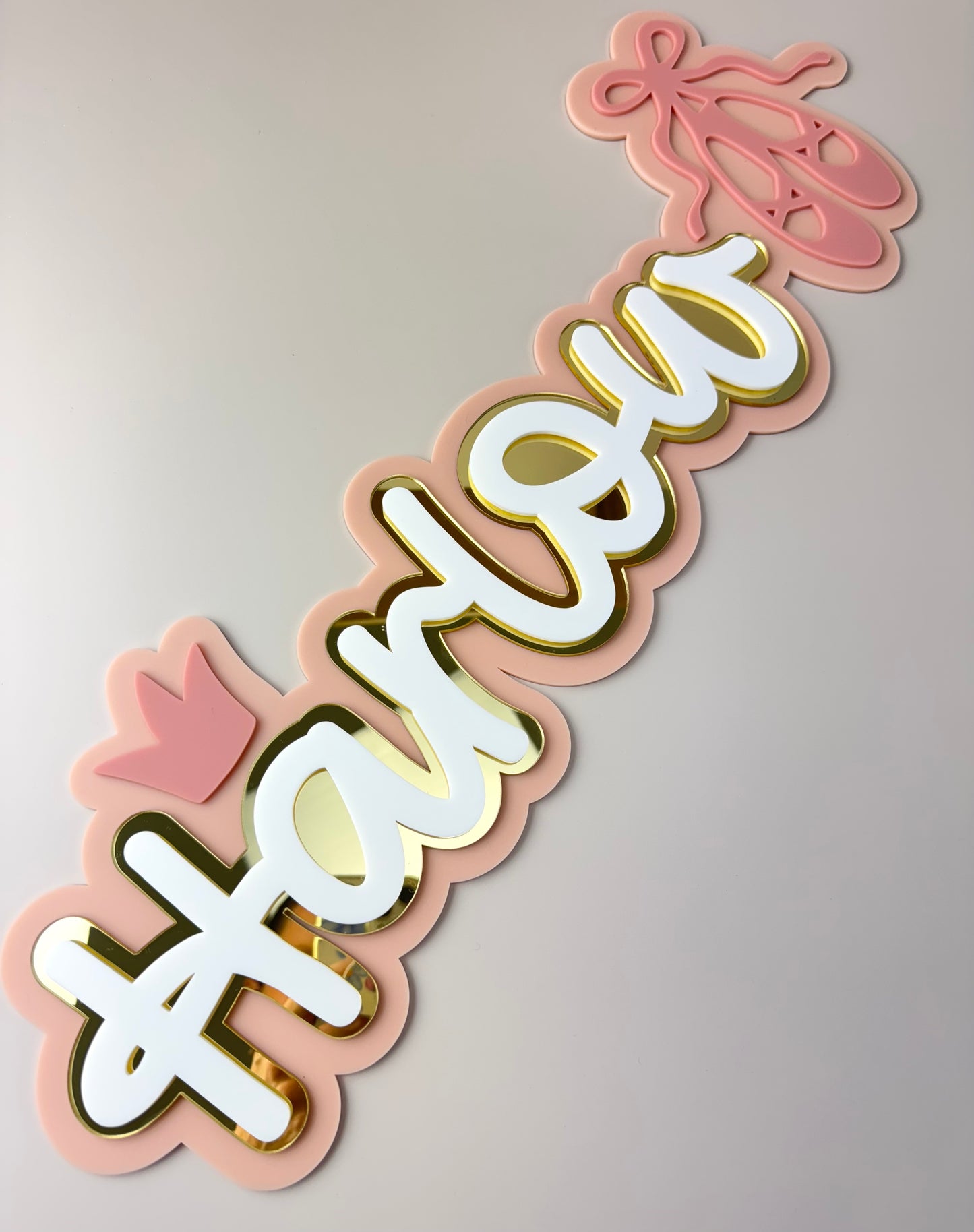 Custom Name Sign Detailed | Triple layered acrylic name plaque - Ballet