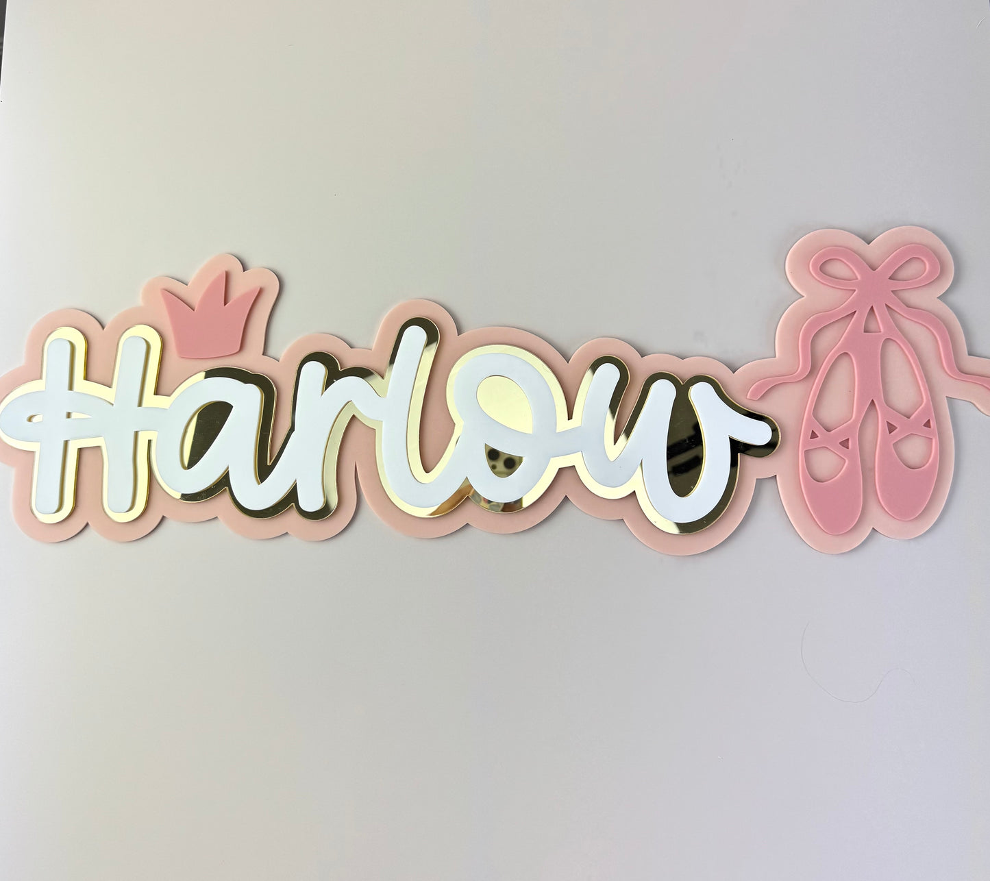 Custom Name Sign Detailed | Triple layered acrylic name plaque - Ballet
