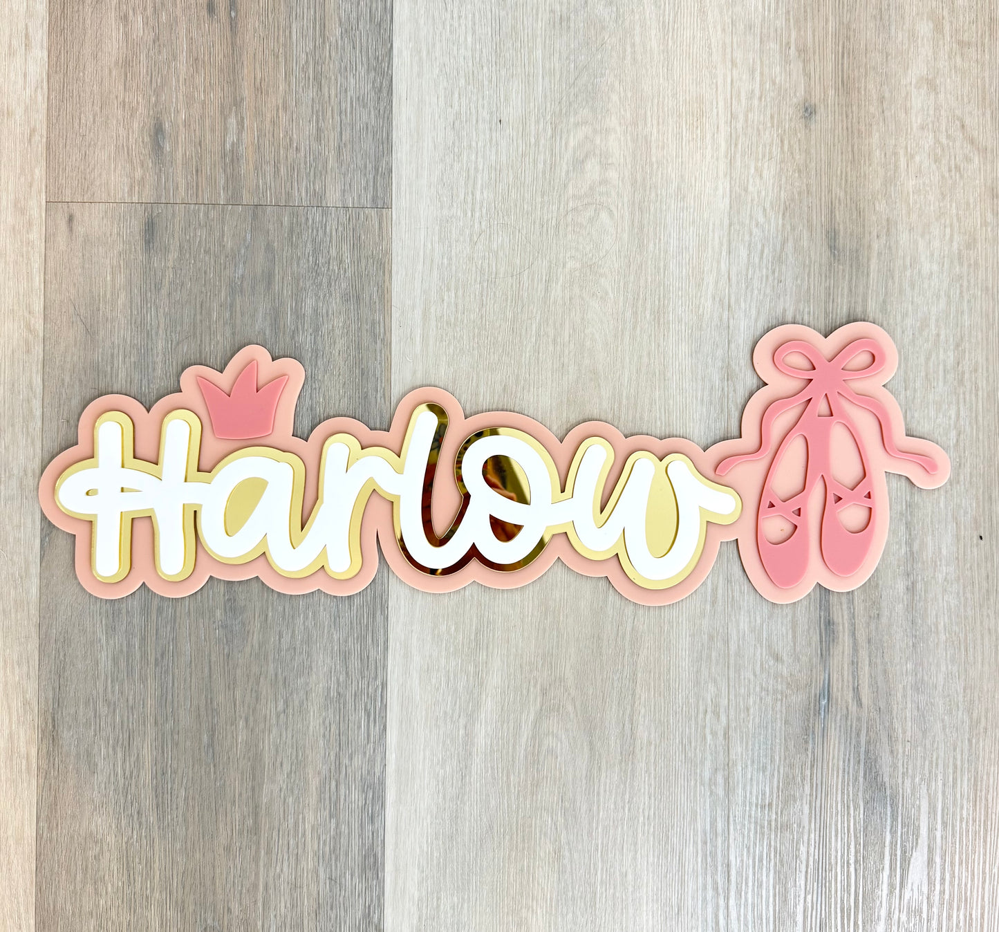 Custom Name Sign Detailed | Triple layered acrylic name plaque - Ballet