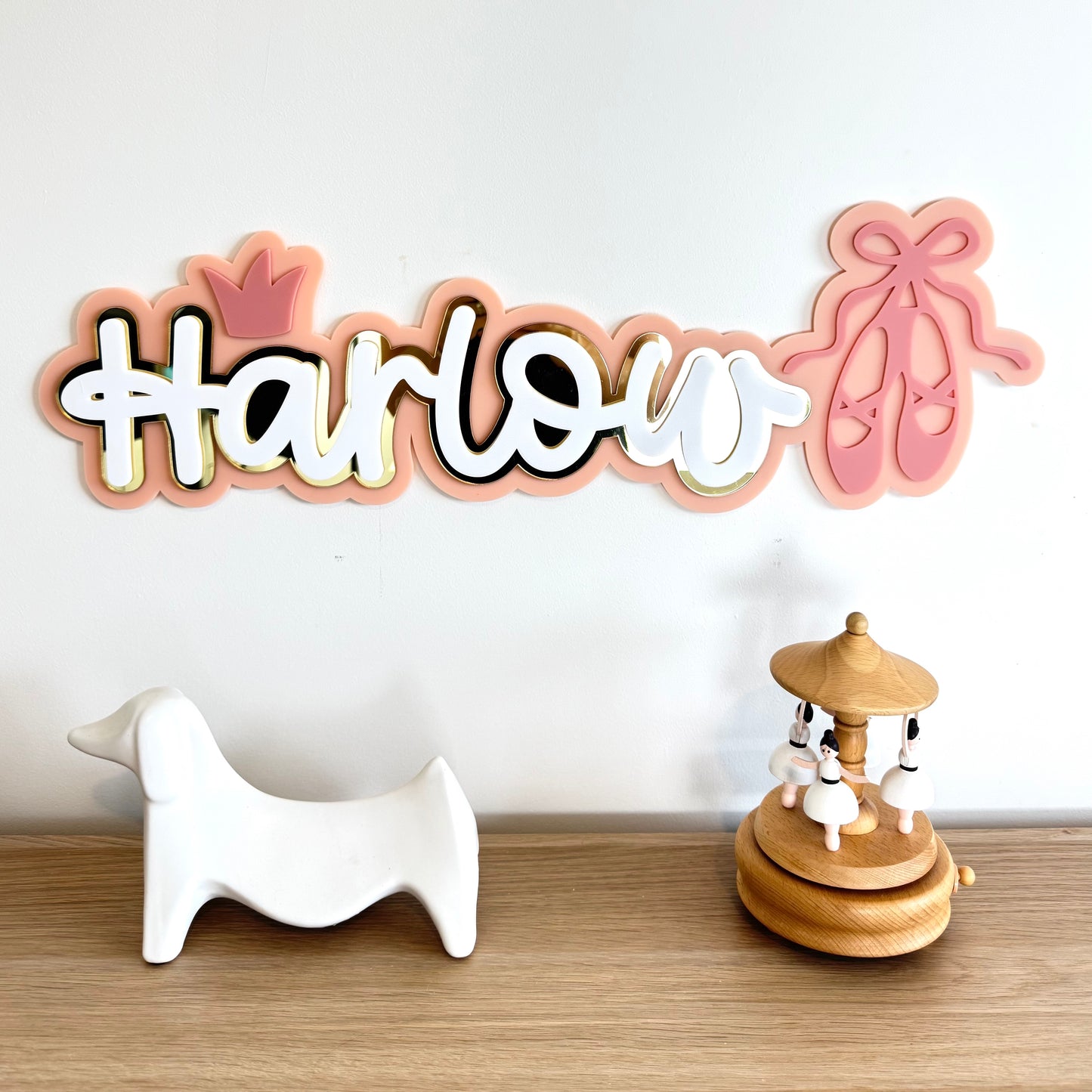 Custom Name Sign Detailed | Triple layered acrylic name plaque - Ballet