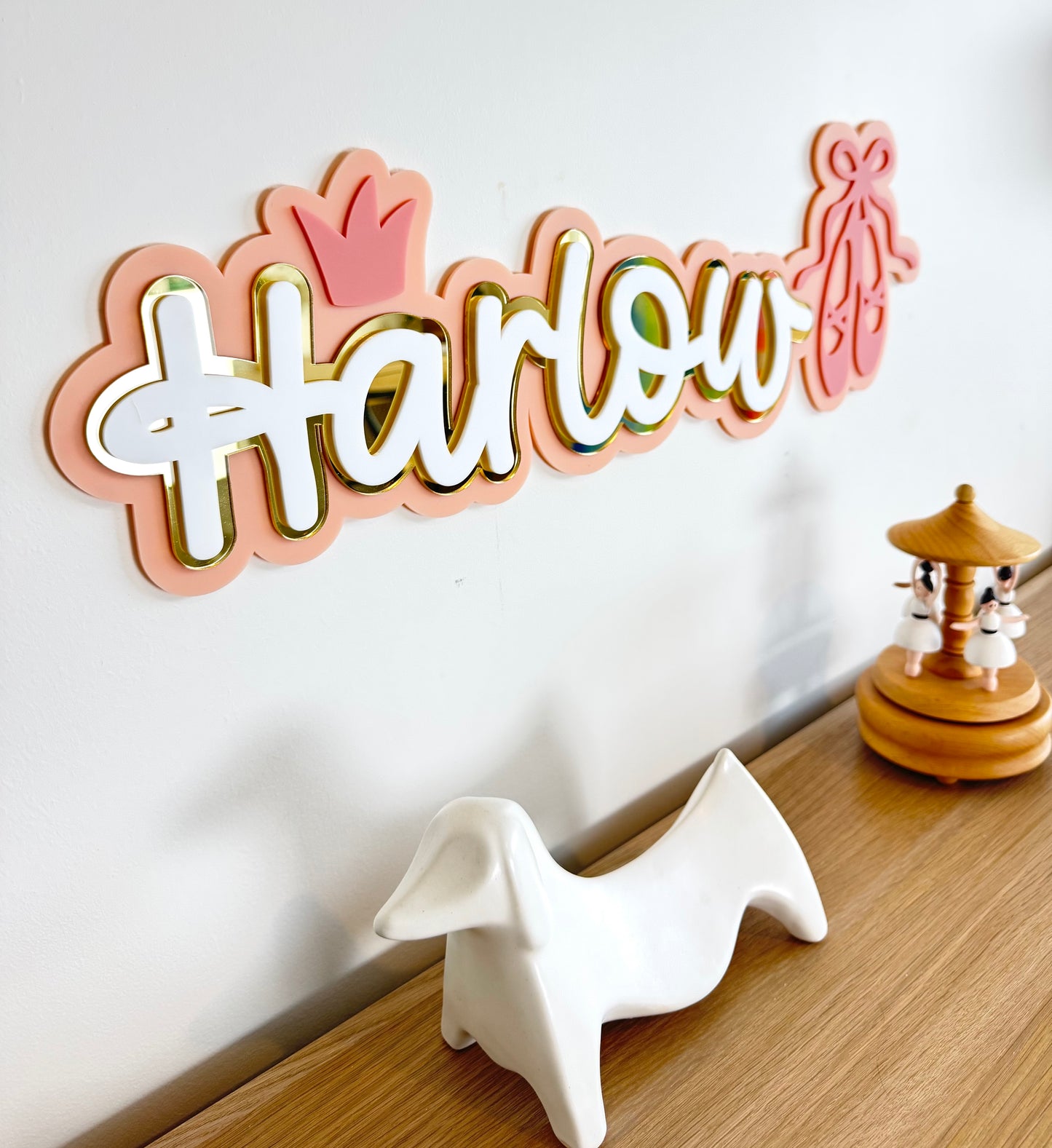 Custom Name Sign Detailed | Triple layered acrylic name plaque - Ballet