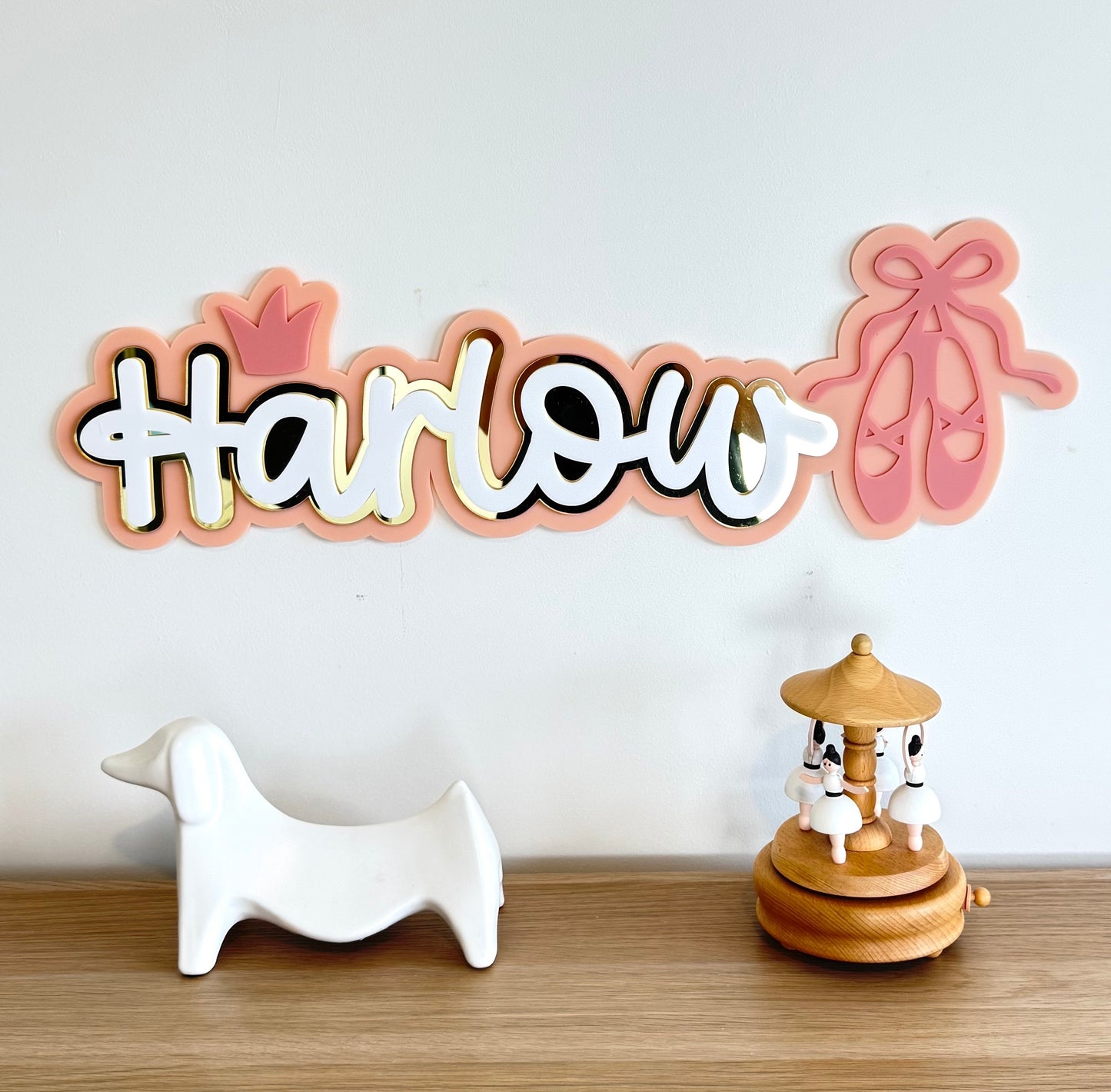Custom Name Sign Detailed | Triple layered acrylic name plaque - Ballet