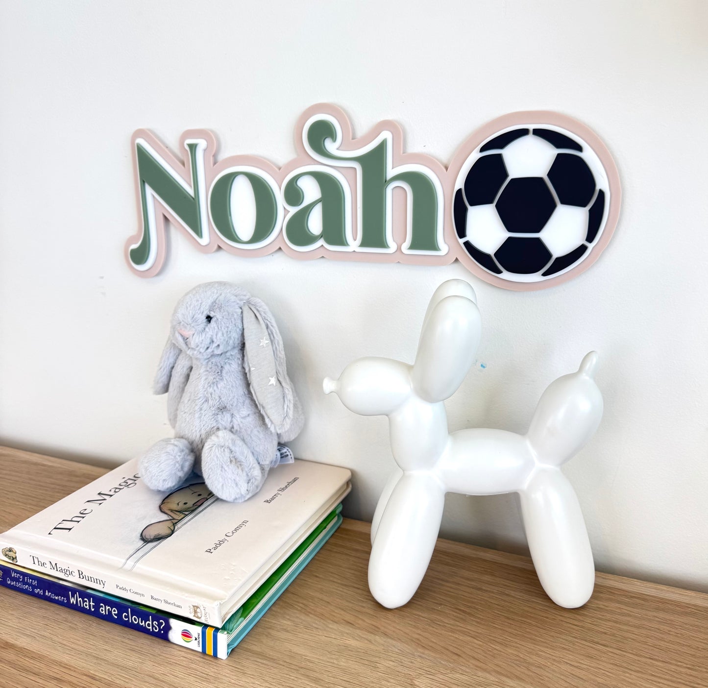Custom Name Sign Detailed | Triple layered acrylic name plaque - Soccer