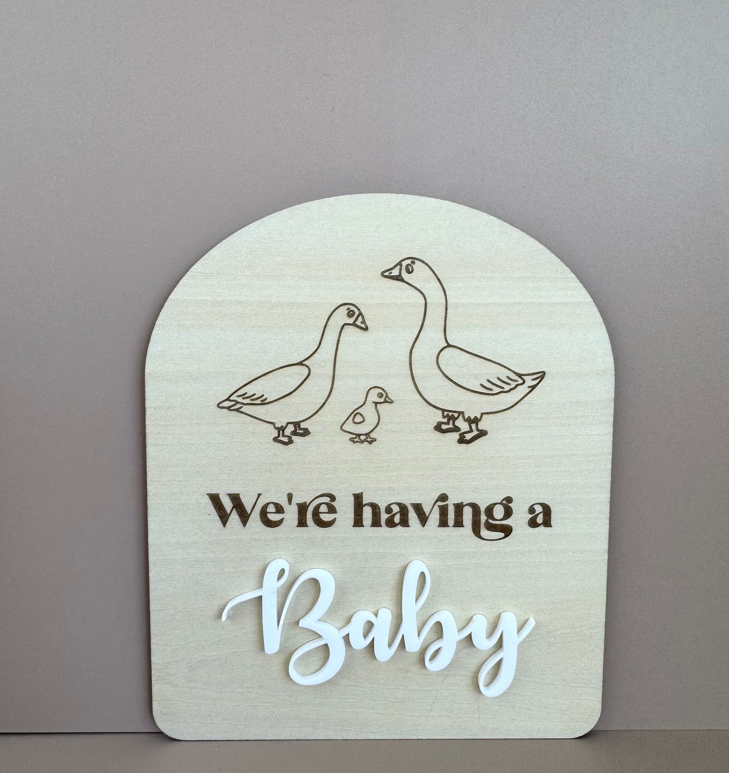We're having a baby - Cute Geese - Pregnancy Announcement Plaque