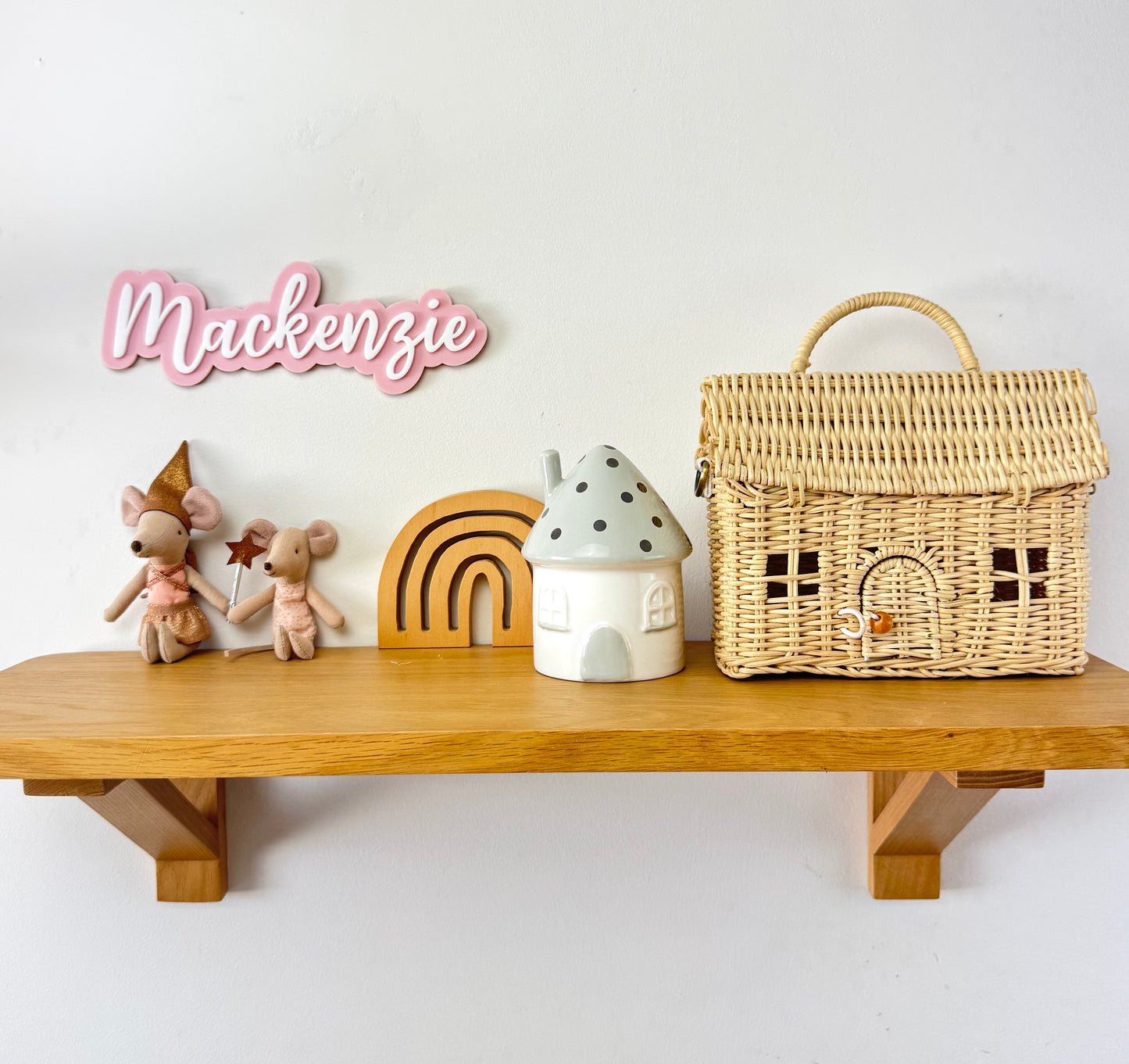 Custom Name Sign Simple | Two Layered acrylic name plaque - Light Pink & White