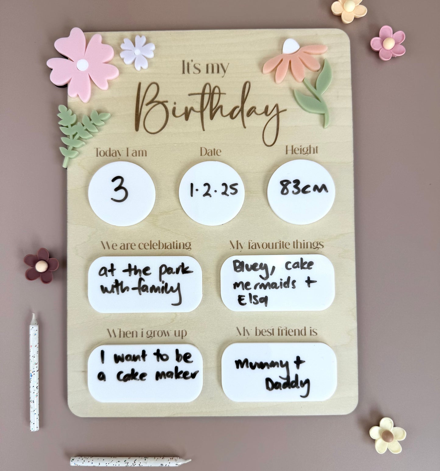 Birthday Board - It's my Birthday - Floral