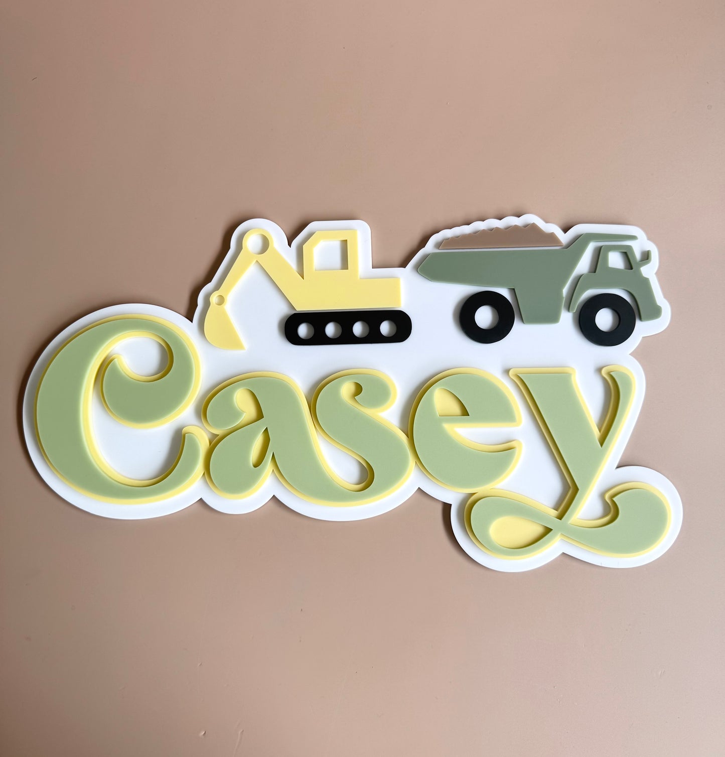 Custom Name Sign Detailed | Layered acrylic name plaque - Diggers