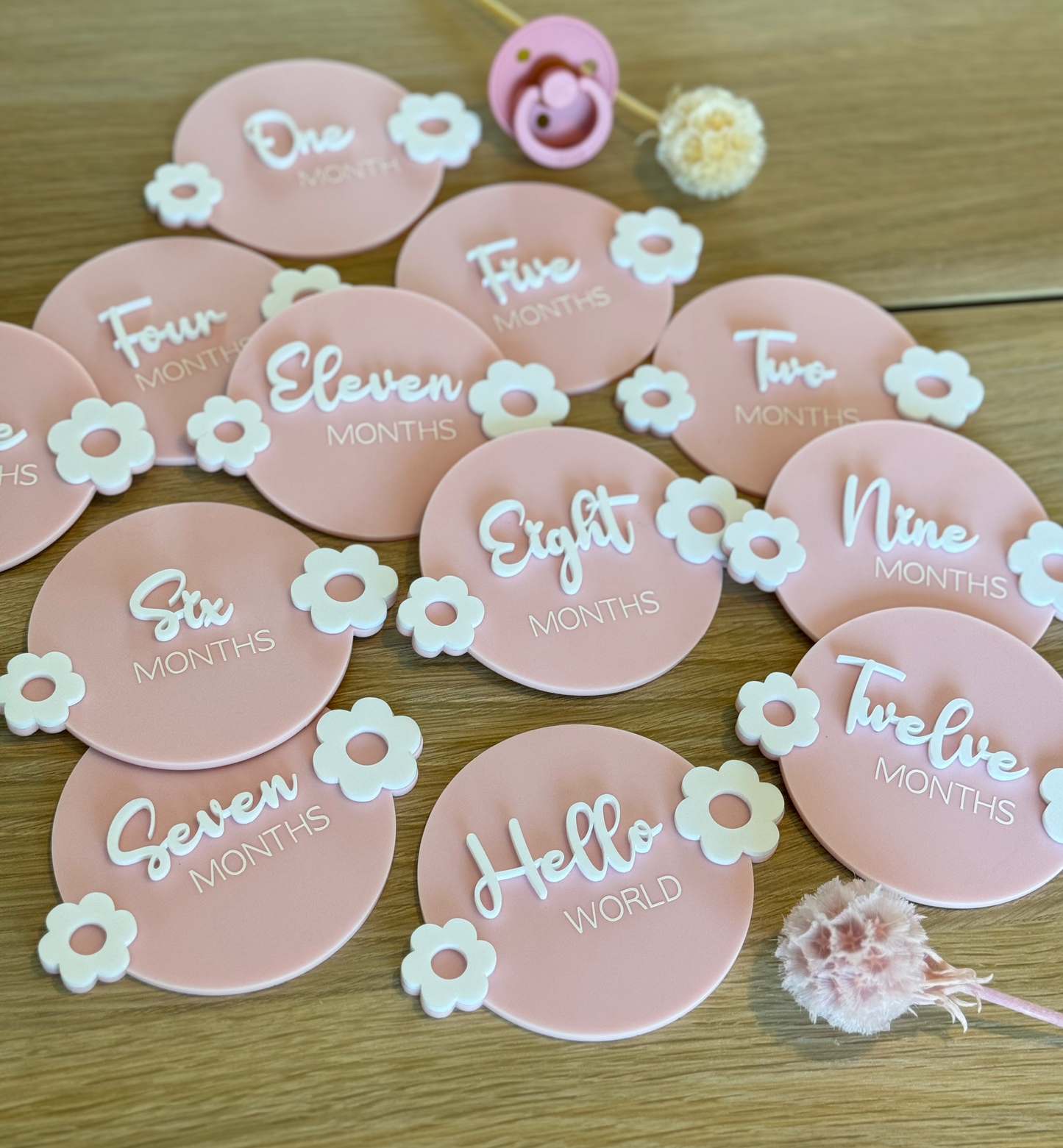 Flower Pink Milestone Disc Set