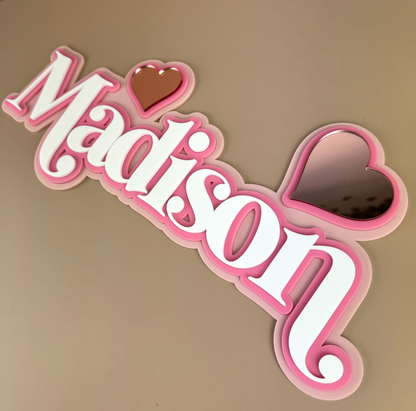 Custom Name Sign Detailed | Layered acrylic name plaque - Hearts