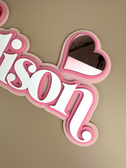 Custom Name Sign Detailed | Layered acrylic name plaque - Hearts