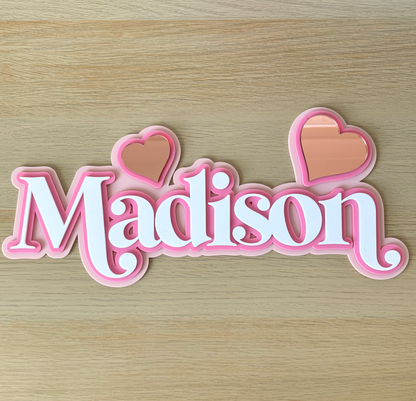 Custom Name Sign Detailed | Layered acrylic name plaque - Hearts