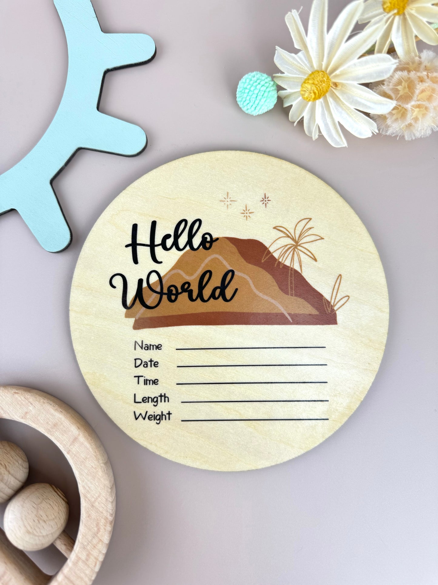 Hello World - Neutral Mountains - Announcement Plaque