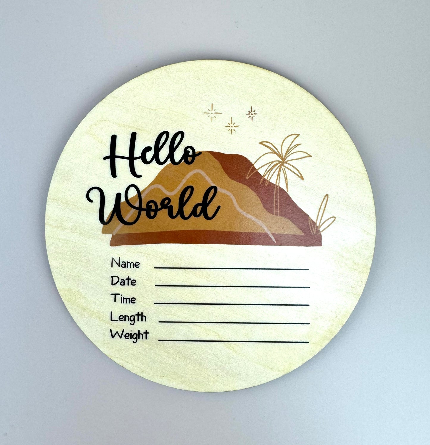 Hello World - Neutral Mountains - Announcement Plaque