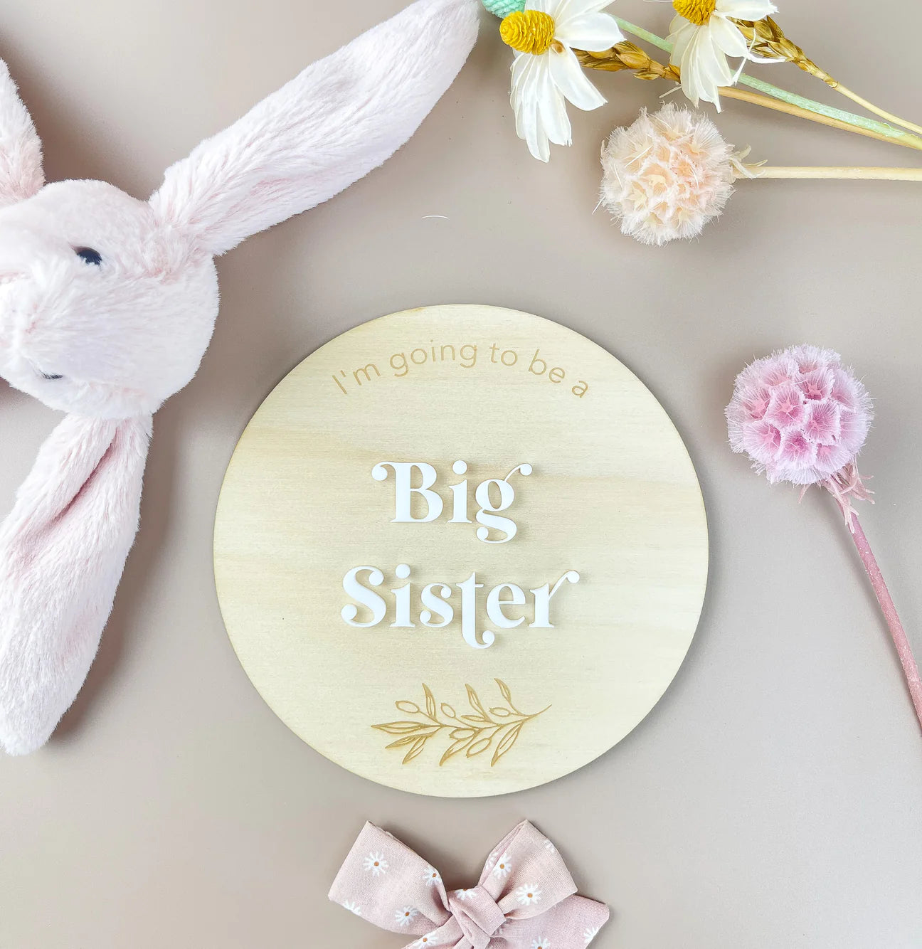 I'm going to be a big sister - white acrylic -Pregnancy Announcement Plaque