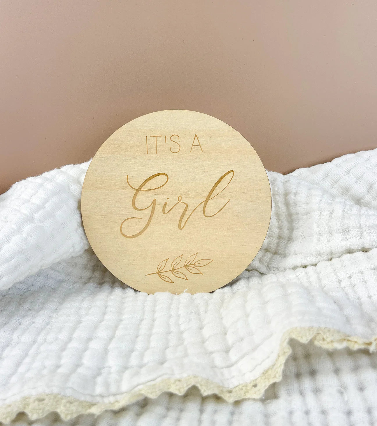 It's a Girl - Leafy - Announcement Plaque