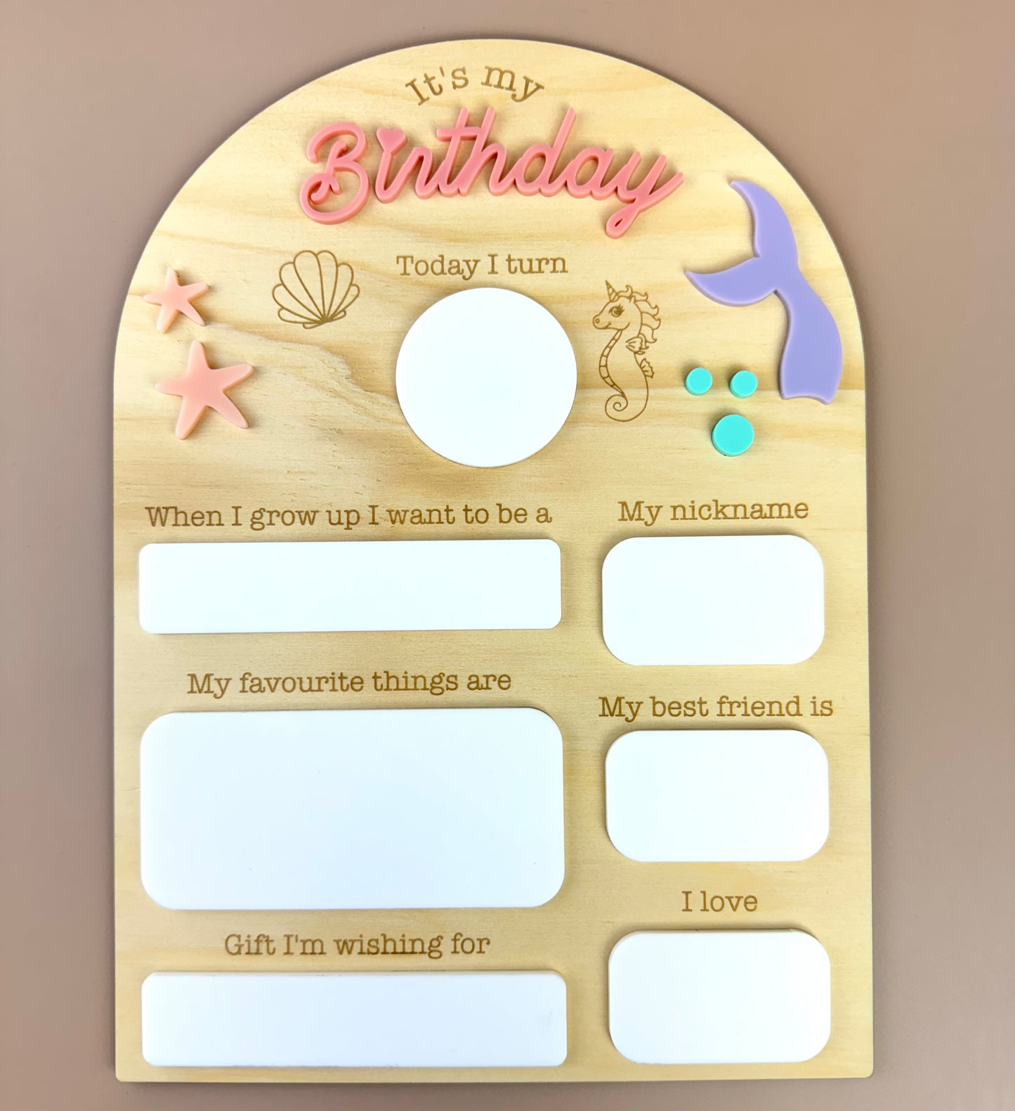 Birthday Board - It's my Birthday - Mermaids