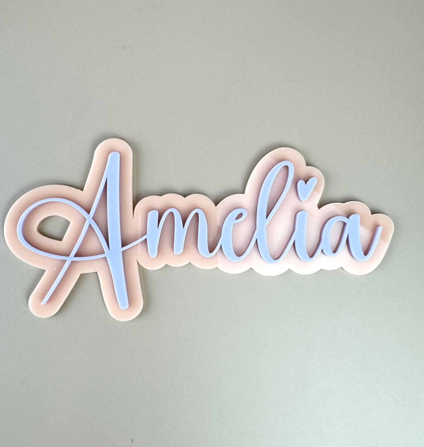 Custom Name Sign Simple | Two Layered acrylic name plaque - Pastel Pink + Lilac