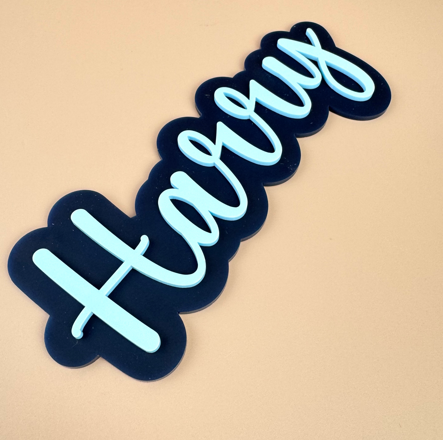 Custom Name Sign Simple | Two Layered acrylic name plaque - Navy + Blue