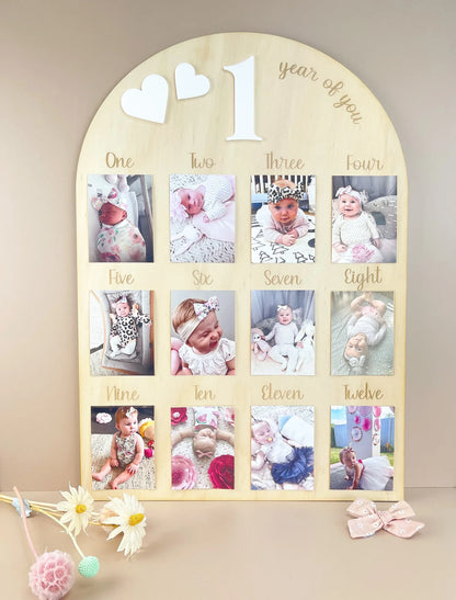 One year of you - 1st Birthday Photo Board - Rainbow