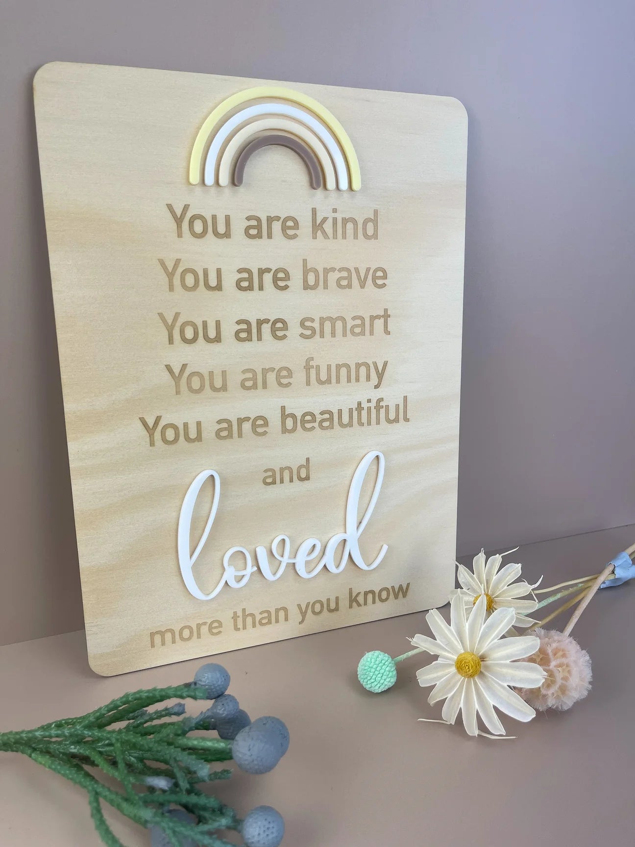 You are loved - Rainbow - Decor Affirmation Sign