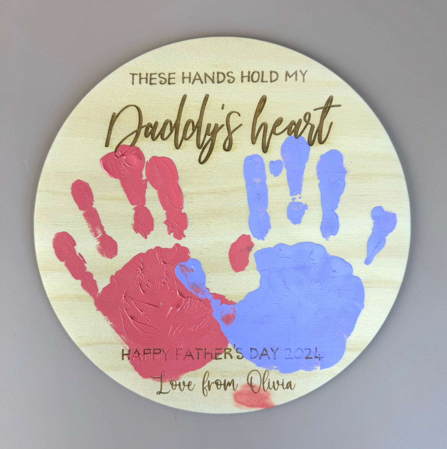 Personalised Father's Day Handprint Plaque 2024