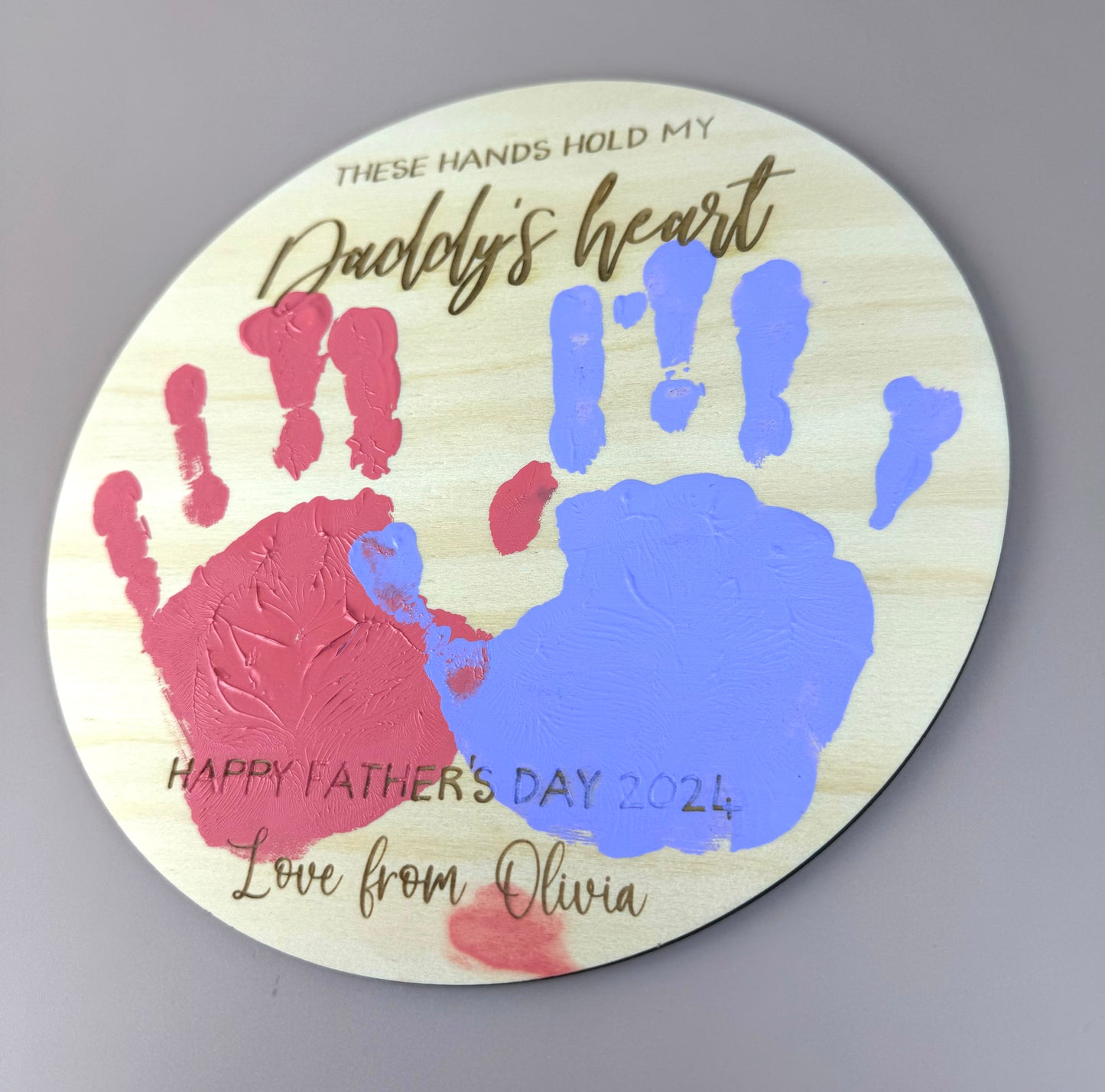 Personalised Father's Day Handprint Plaque 2024