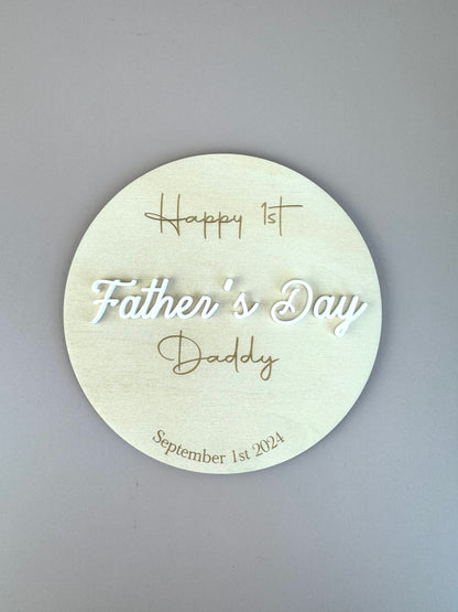 Happy 1st Father's Day 2024 Plaque