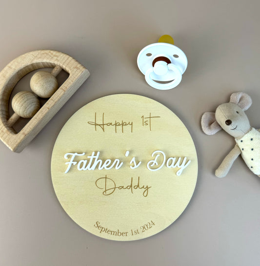 Happy 1st Father's Day 2024 Plaque