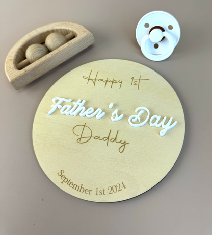 Happy 1st Father's Day 2024 Plaque