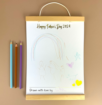 Fathers day drawing set for kids with poster hanger