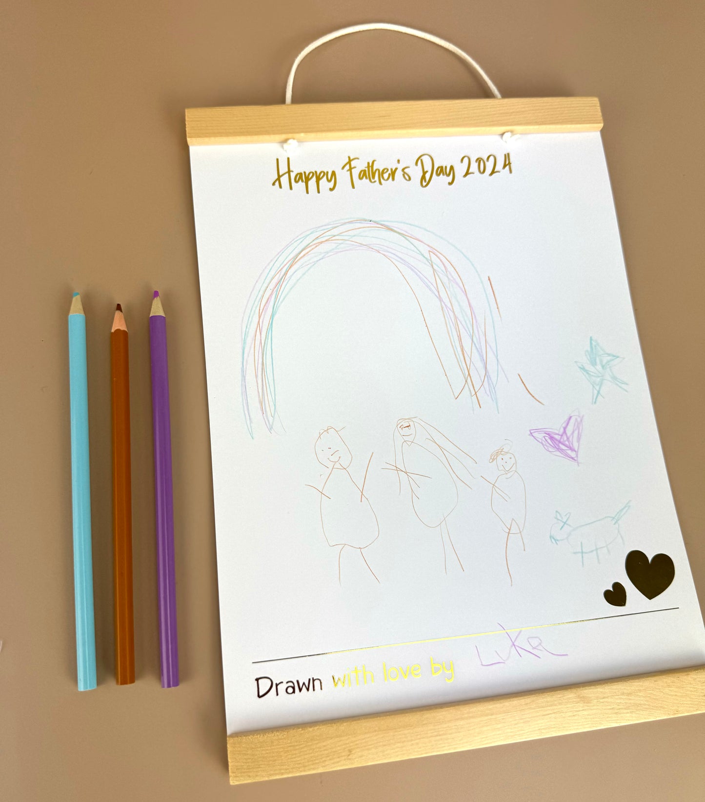 Fathers day drawing set for kids with poster hanger