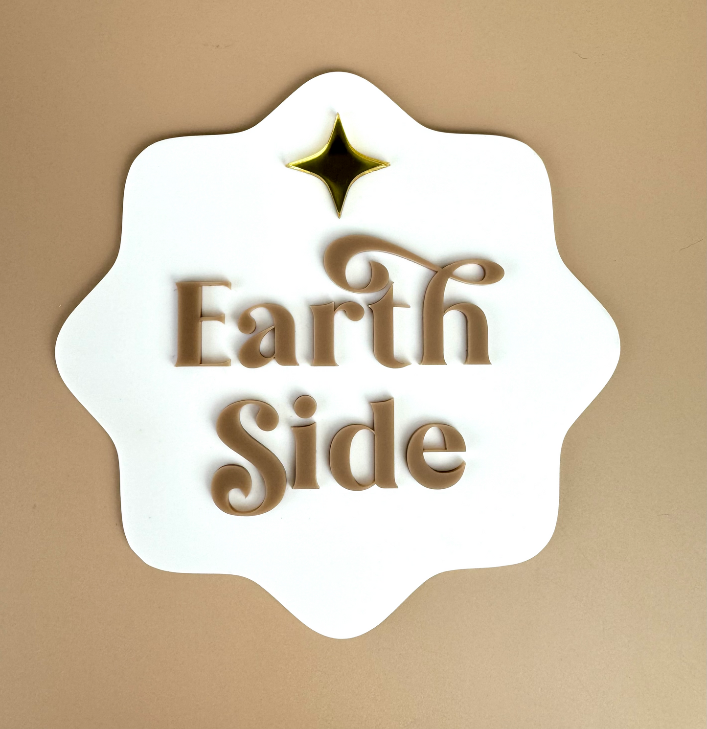 Earth Side - Gender Neutral - Baby Announcement Plaque