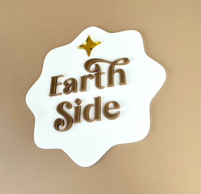 Earth Side - Gender Neutral - Baby Announcement Plaque