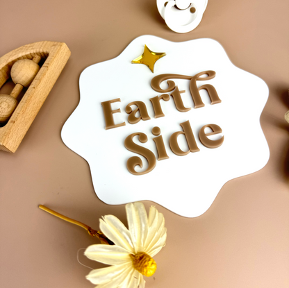 Earth Side - Gender Neutral - Baby Announcement Plaque