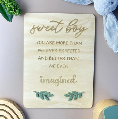 Sweet Boy - keepsake decor - leafy