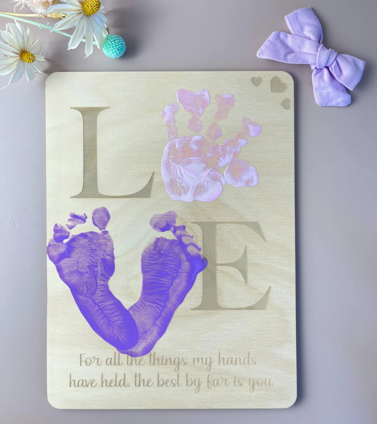 LOVE handprint keepsake plaque