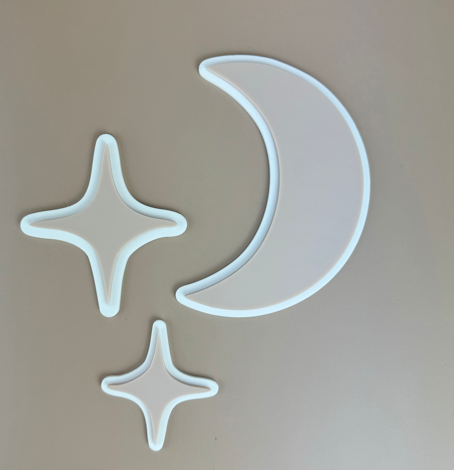 Acrylic Decor Shapes - Neutral Half Moon