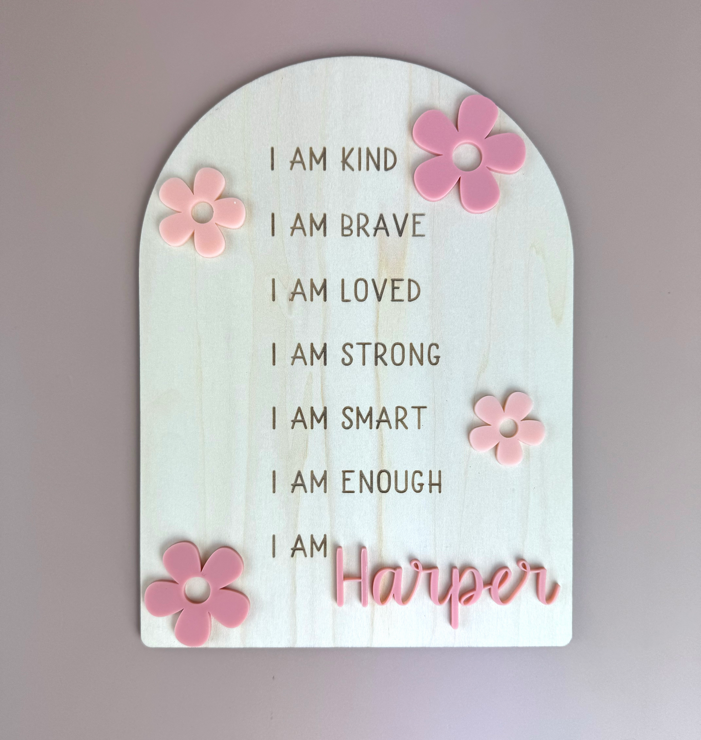 Custom Floral Affirmation Sign