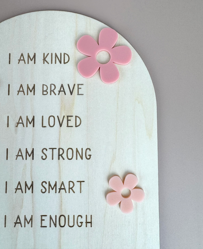 Custom Floral Affirmation Sign