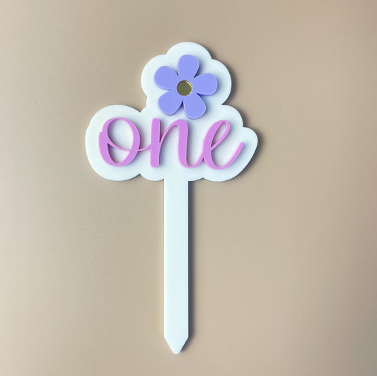 Cake Topper - One - Flower