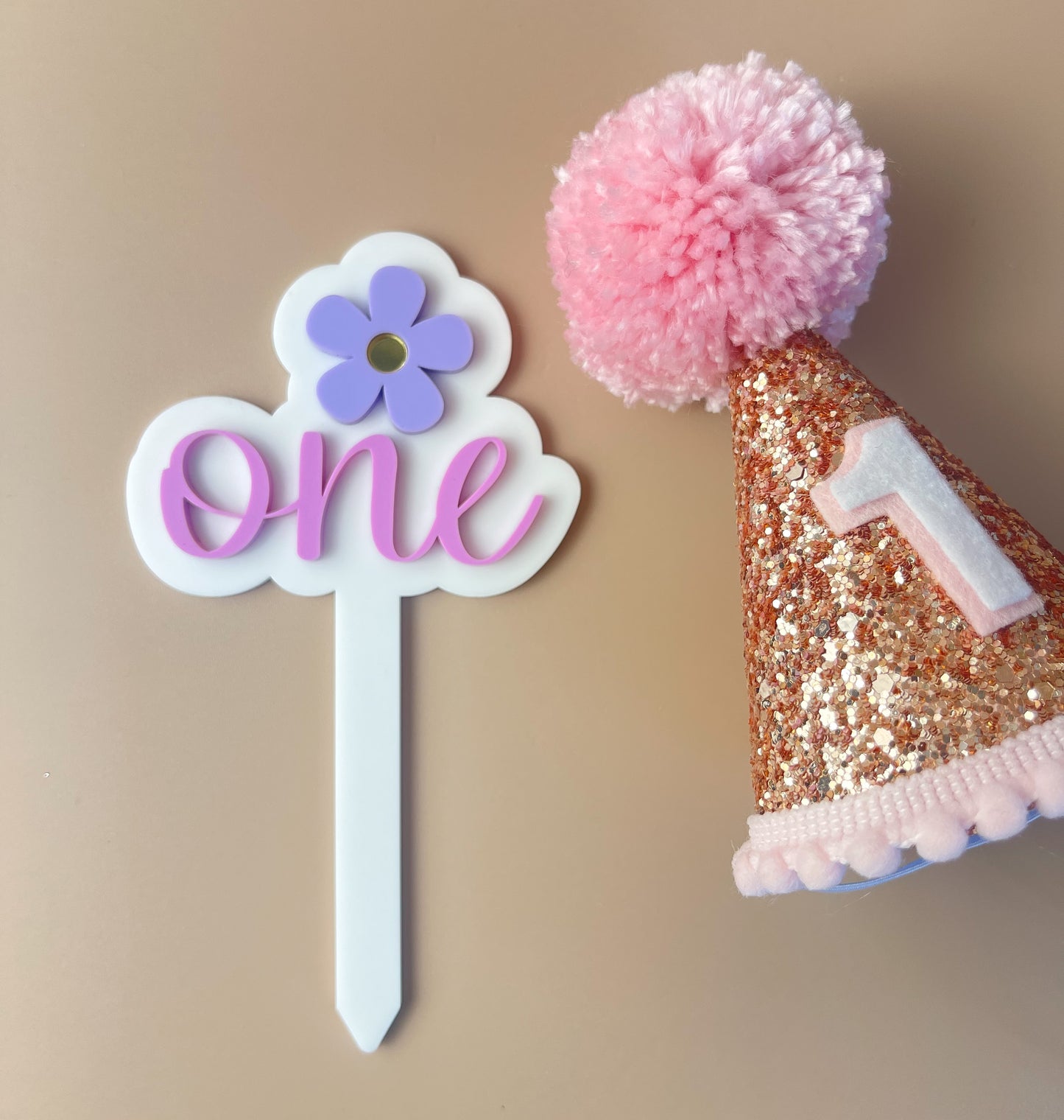 Cake Topper - One - Flower