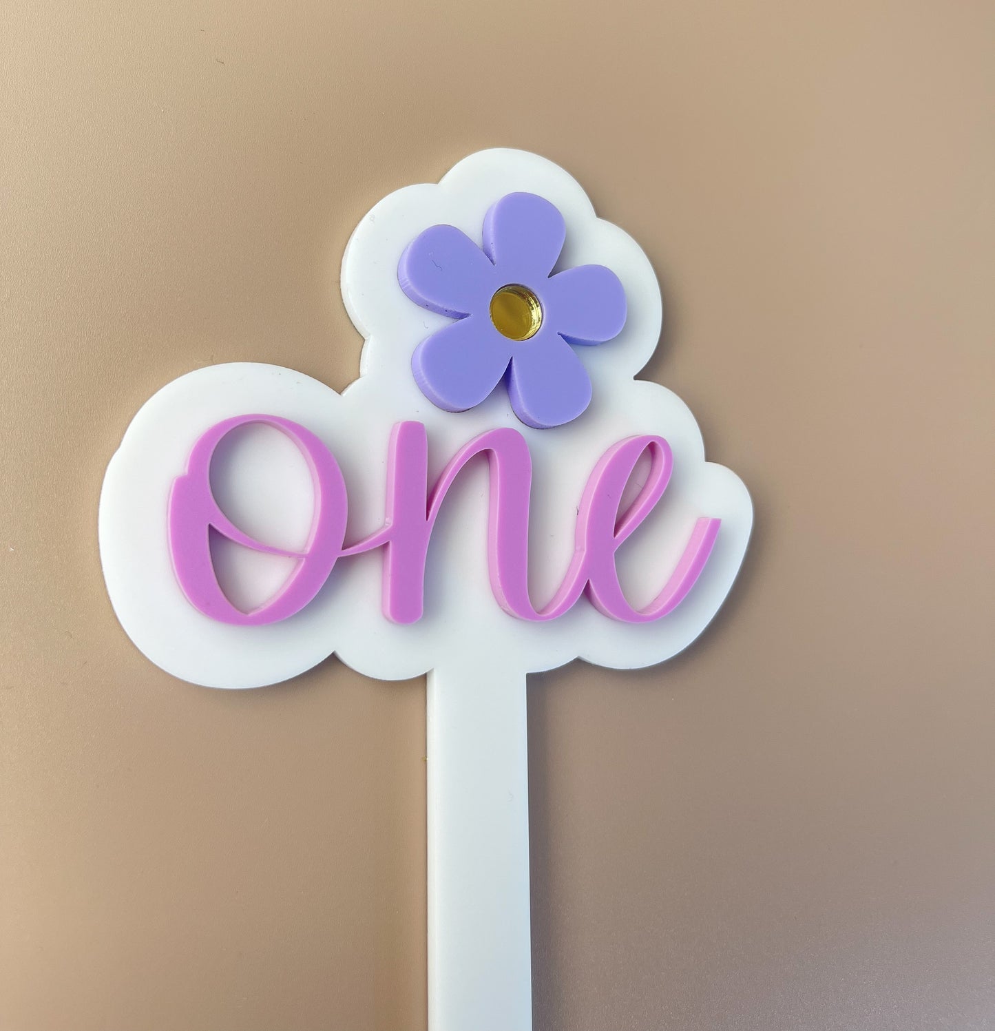 Cake Topper - One - Flower