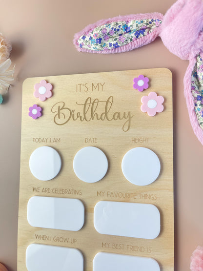 Birthday Board - It's my Birthday - Floral