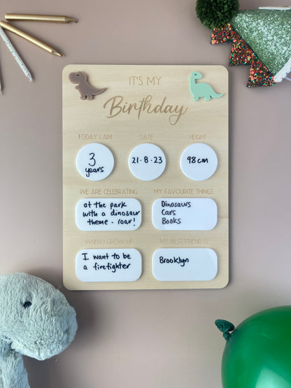 Birthday Board - It's my Birthday - Dinosaurs