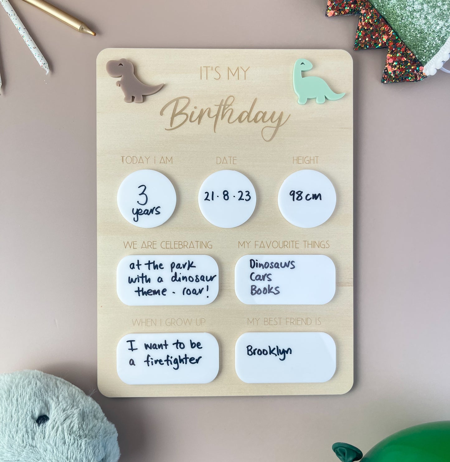 Birthday Board - It's my Birthday - Dinosaurs