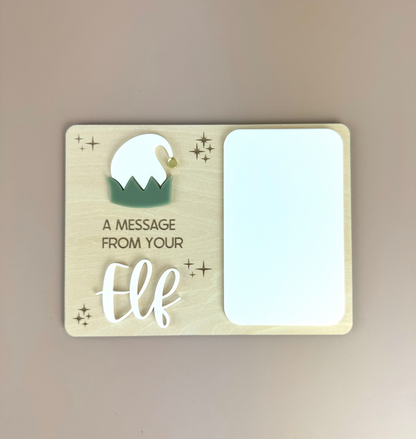 A message from your elf reusable board - olive