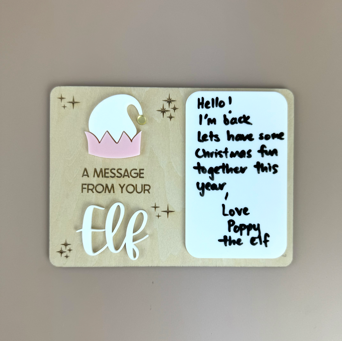 A message from your elf reusable board - Blush