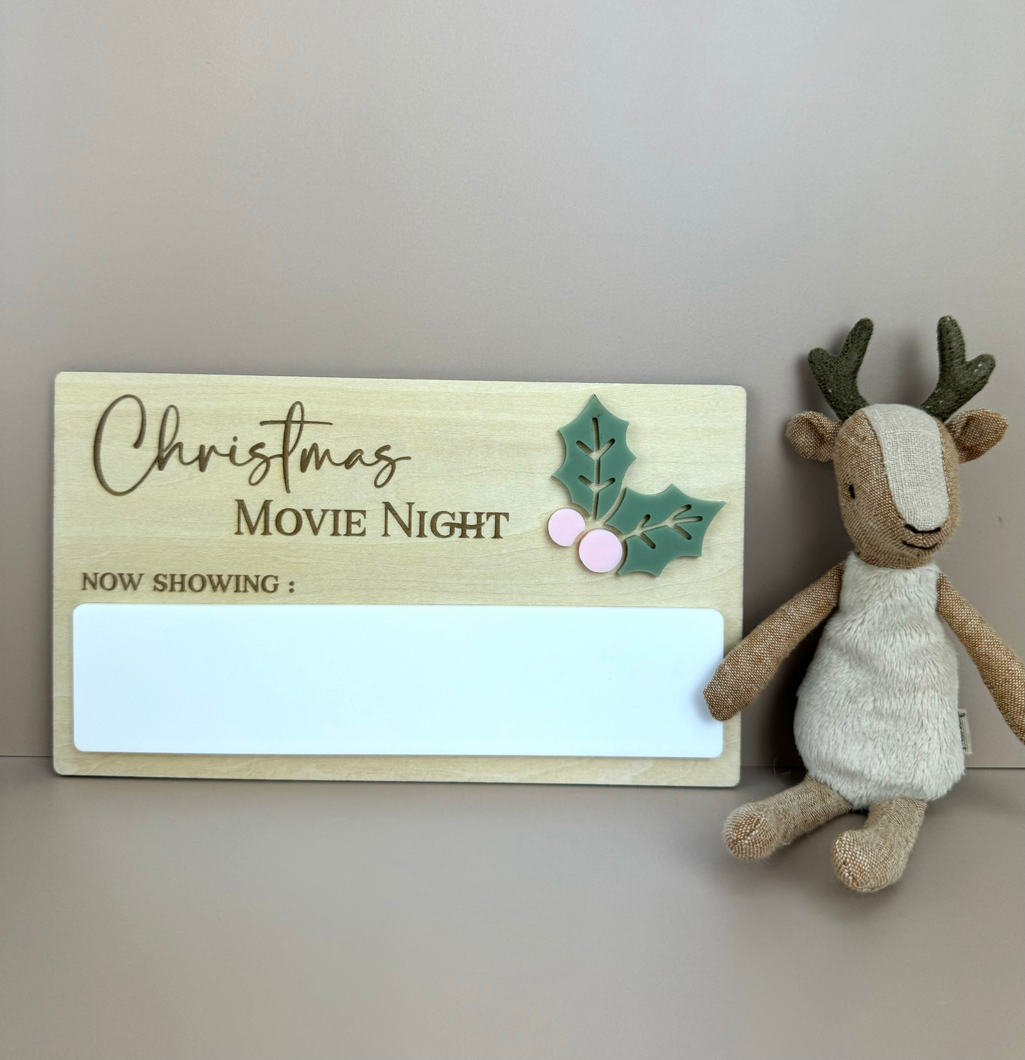 Christmas Movie Night Sign - Reusable Xmas movie board